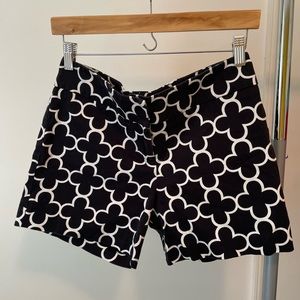 Black & White Fleur-de-lis Patterned Shorts